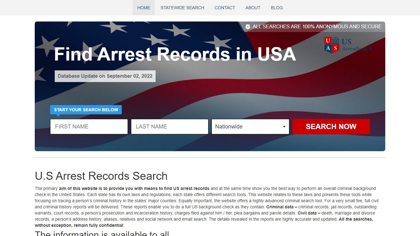U.S Arrest Records Search